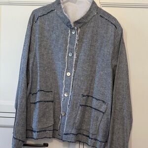 Stylish Blue Gray Button-Up Jacket- never worn